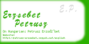 erzsebet petrusz business card